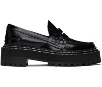 Black Lug Sole Platform Loafers