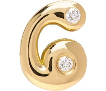 Gold Bubble Number 6 Single Earring