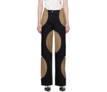 Black & Brown Oval Trousers