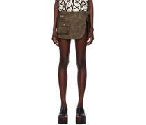 Brown Emma Faux-Leather Miniskirt