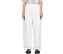 White Pleated Jeans