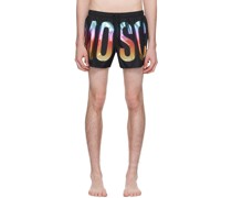 Black Printed Swim Shorts