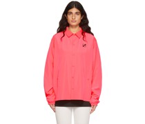 Pink Polyester Windbreaker Jacket