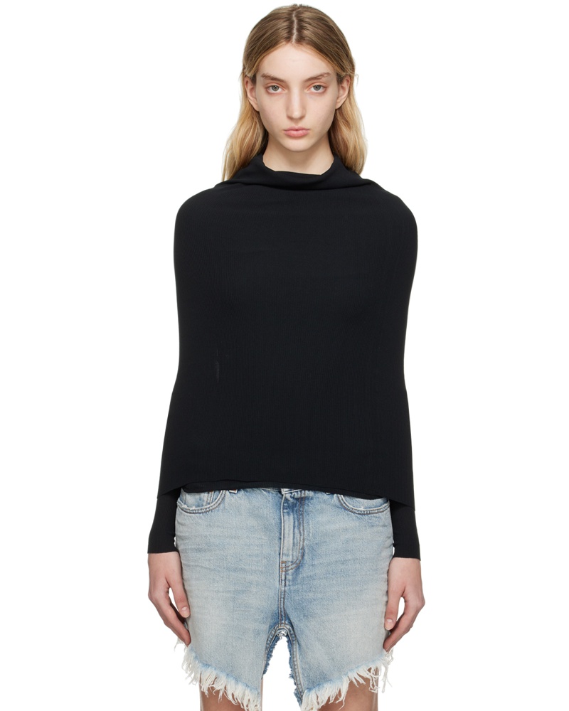 Balenciaga Damen Black Off-The-Shoulder Sweater