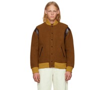 Brown Brushed Bomber Jacket