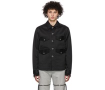 Black Flat Four Pocket Jacket