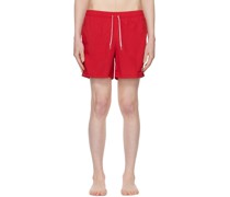 Red Drawstring Swim Shorts
