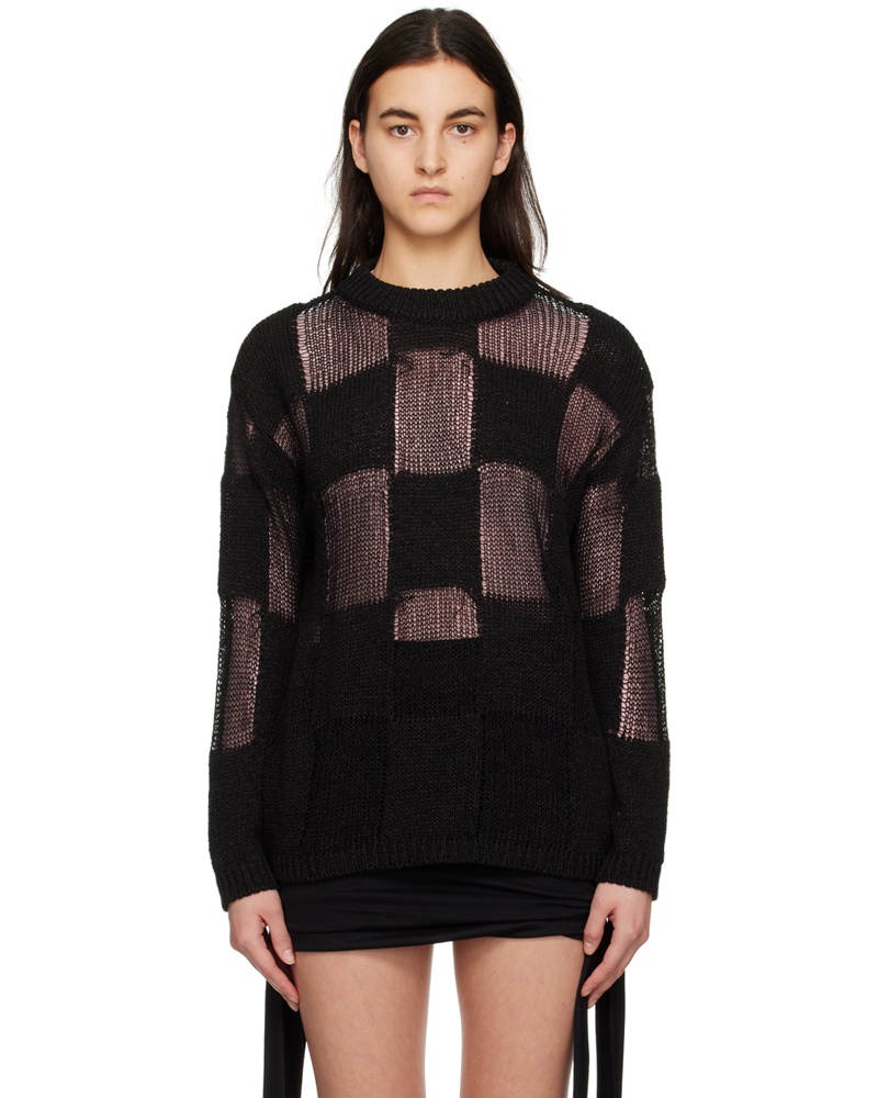 TheOpen Product Damen Black Check Sweater