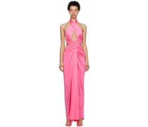 Pink Draped Maxi Dress