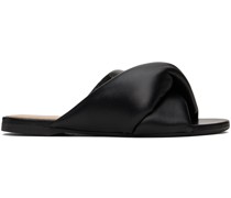 Black Twist Flat Sandals