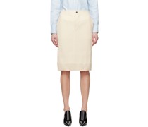 Off-White Ribbed Midi Skirt