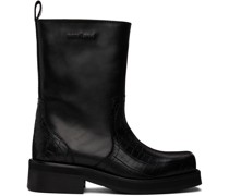 Black Delaware Croco Boots