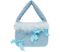 Blue Neptune Puff Top Handle Bag