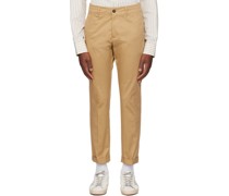 Beige Straight Trousers