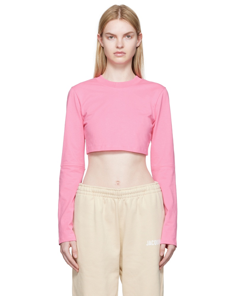 Jacquemus Damen Pink 'Le T-Shirt Piccola' Long Sleeve T-Shirt