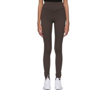 Brown Nylon Sport Leggings