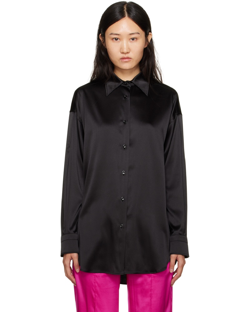 Tom Ford Damen Black Relaxed-Fit Shirt
