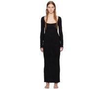 Black Soft Lounge Long Sleeve Maxi Dress