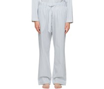 Off-White & Blue Drawstring Pyjama Pants