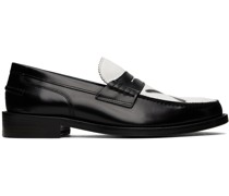 Black & White Slashed Loafers