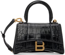 Black XS Hourglass Top Handle Bag