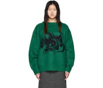 Green & Black Jacquard Sweater