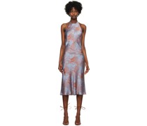 Purple Halter Midi Dress