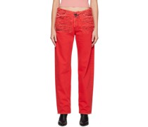 Red Destroyed Jeans