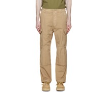 Tan Embroidered Cargo Pants