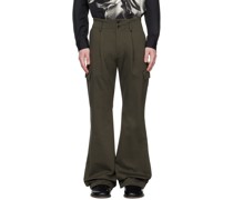 Khaki Pleated Cargo Pants