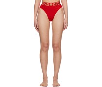 Red Greca Border Bikini Bottoms