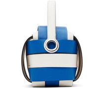 Blue & White Knot Top Handle Bag