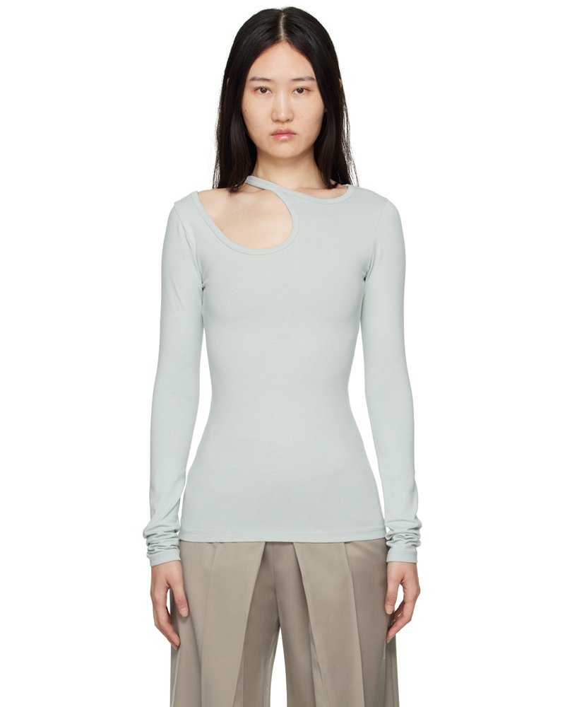 LOW CLASSIC Damen Blue Cutout Long Sleeve T-Shirt