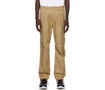 Beige Relaxed-Fit Cargo Pants