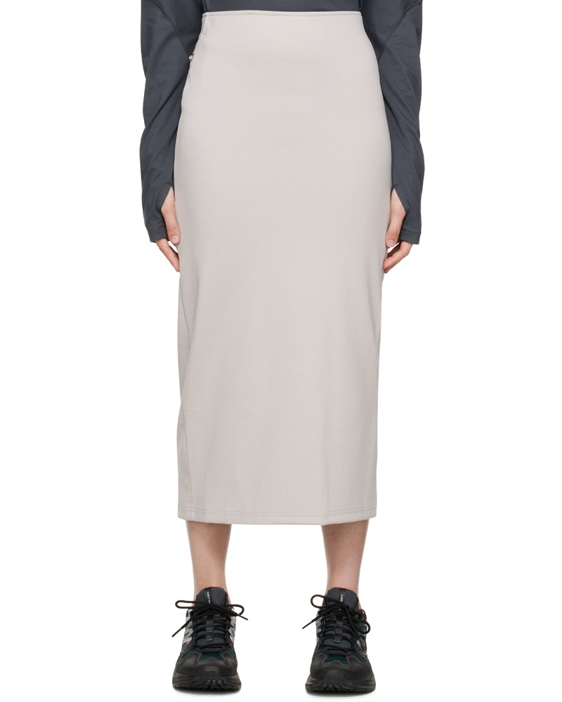 Post Archive Faction Damen Beige 5.0 Center Midi Skirt