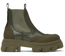 Khaki Cleated Low Chelsea Boots