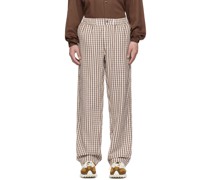 White & Brown Easy Trousers