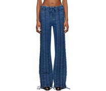 Blue 'The Lace-Up' Jeans