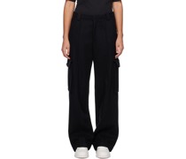 Black Patch Cargo Trousers