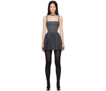 Gray Pleated Minidress