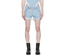 Blue Rim Denim Shorts