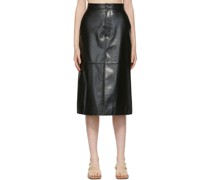 Black Slit Mid-Length Skirt