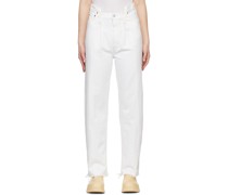 White Pieced Angle Jeans
