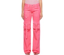 Pink Cinch Strap Cargo Pants