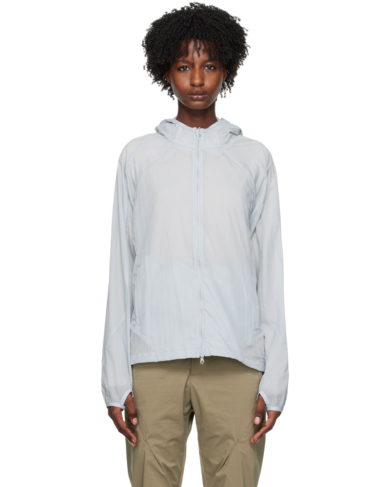 Post Archive Faction Damen Blue Asymmetric Zip Jacket