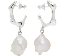 Silver Seep Baroque Drop Earrings
