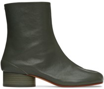 Green Low Heel Tabi Ankle Boots