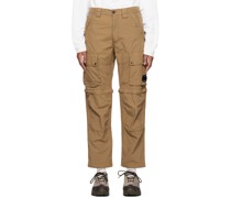 Brown Garment-Dyed Cargo Pants