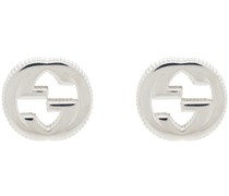 Silver Engraved Interlocking G Earrings