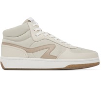 Taupe Retro Court High Sneakers
